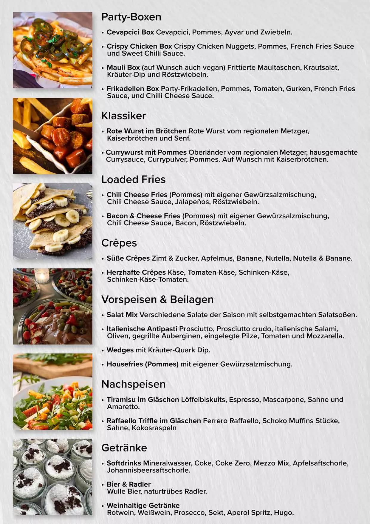 Speisekarte Teil 3